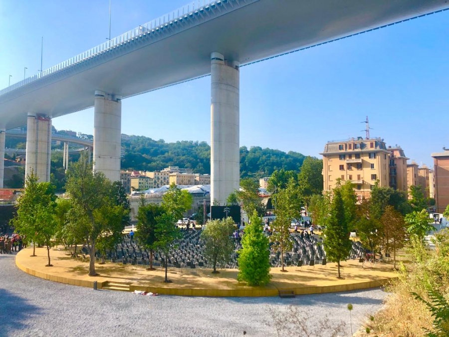 &quot;Radura della memoria&quot;, Genova ponte Morandi